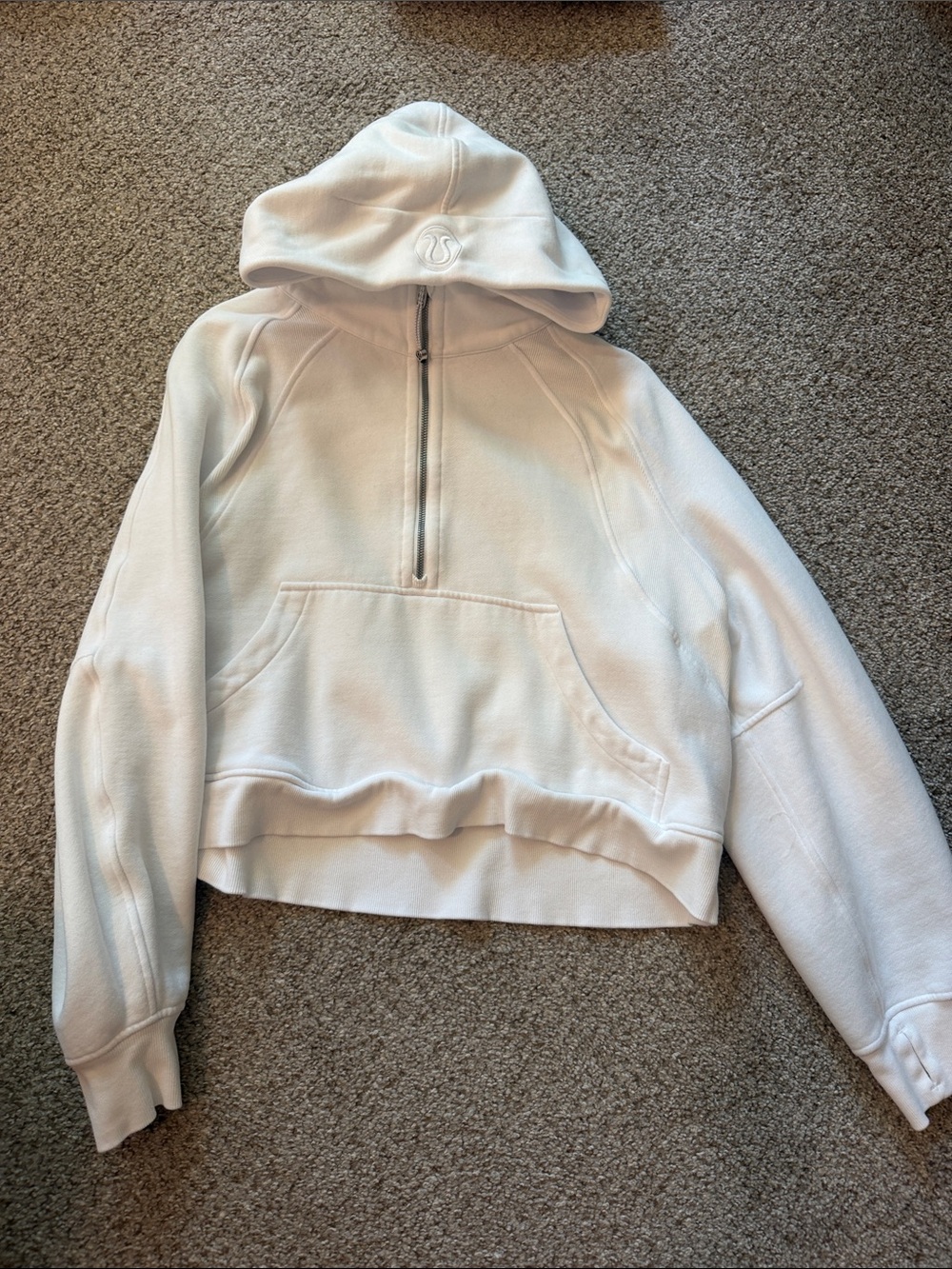 lululemon athletica White Half-Zip Hooded Pullover